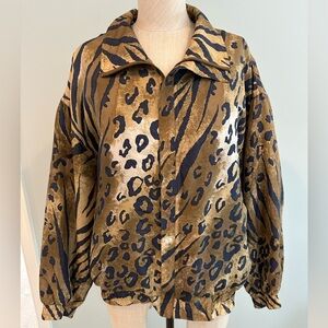 Fuda International Animal Print Bomber - Petite Large